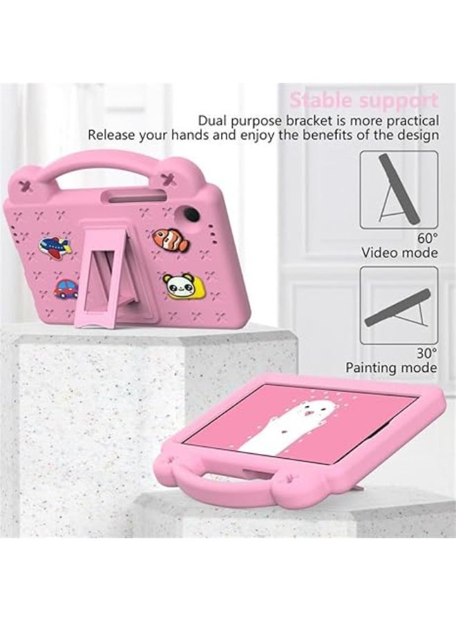 Galaxy Tab A9 Kids Case for 8.7 Inch Model X115, Lightweight Protective Cover with Cute DIY Design, Features a Comfortable Handle and Foldable Stand, Made of Safe Shockproof Materials to Protect the Tablet from Drops and Scratches, Perfect for Girls – Pink Color - Image 2