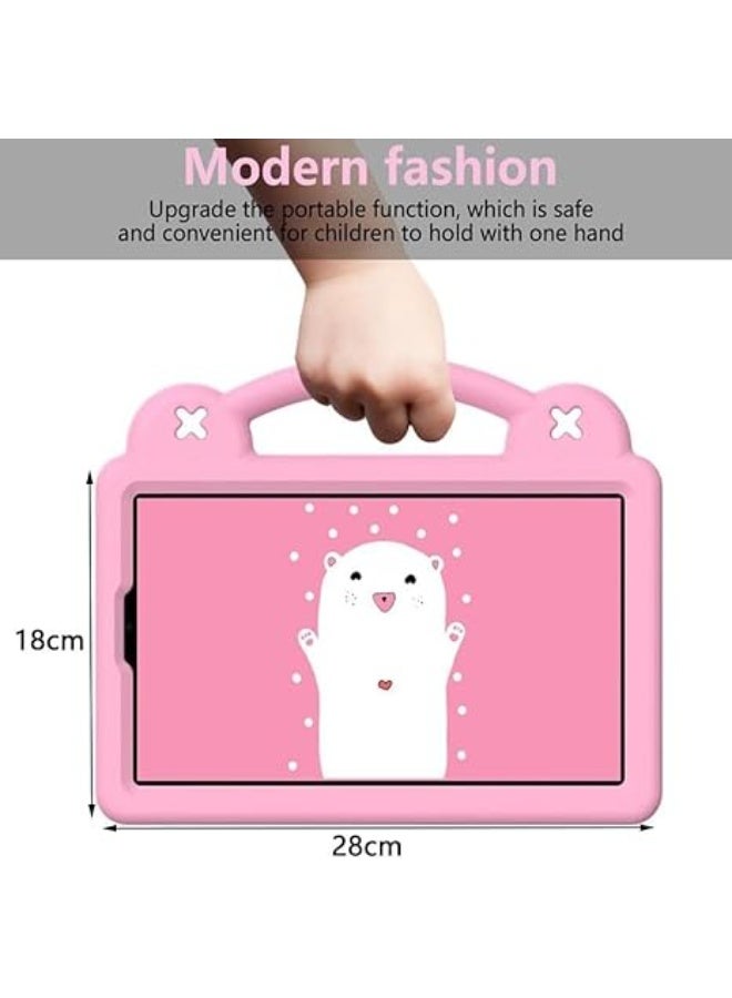 Galaxy Tab A9 Kids Case for 8.7 Inch Model X115, Lightweight Protective Cover with Cute DIY Design, Features a Comfortable Handle and Foldable Stand, Made of Safe Shockproof Materials to Protect the Tablet from Drops and Scratches, Perfect for Girls – Pink Color - Image 3
