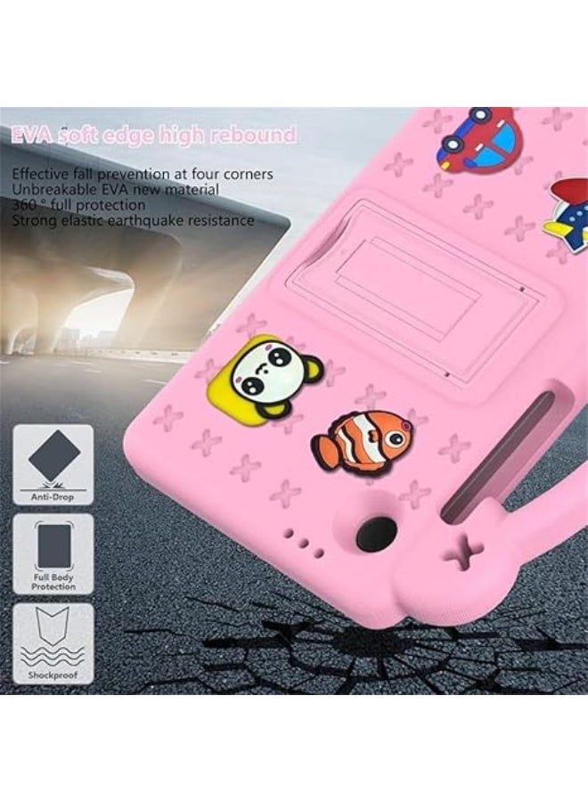 Galaxy Tab A9 Kids Case for 8.7 Inch Model X115, Lightweight Protective Cover with Cute DIY Design, Features a Comfortable Handle and Foldable Stand, Made of Safe Shockproof Materials to Protect the Tablet from Drops and Scratches, Perfect for Girls – Pink Color - Image 4