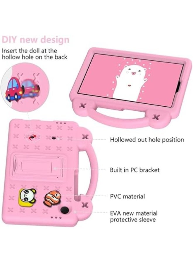 Galaxy Tab A9 Kids Case for 8.7 Inch Model X115, Lightweight Protective Cover with Cute DIY Design, Features a Comfortable Handle and Foldable Stand, Made of Safe Shockproof Materials to Protect the Tablet from Drops and Scratches, Perfect for Girls – Pink Color - Image 5