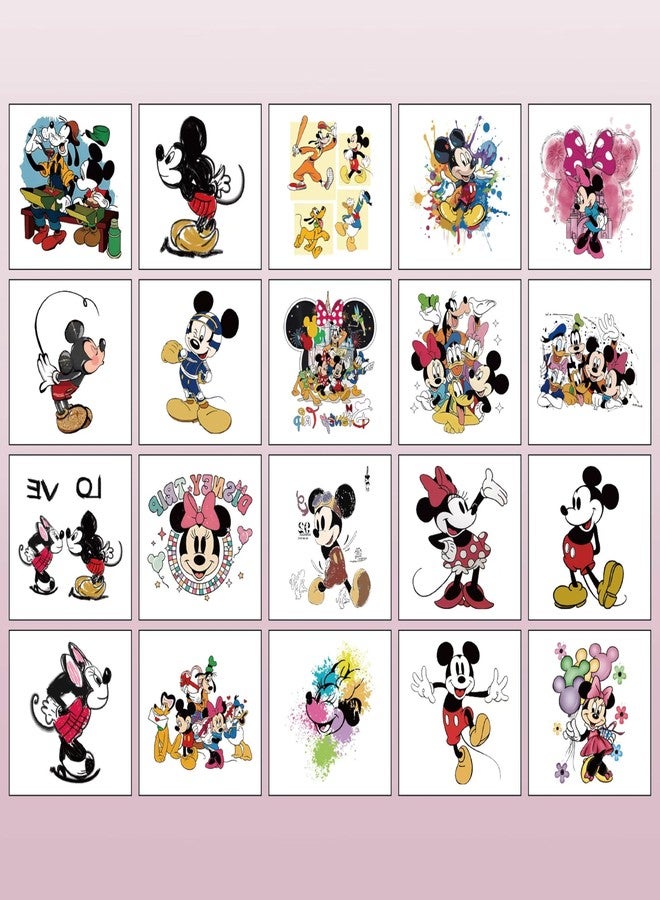 LHST 20Sheets Mickey Mouse Temporary Tattoos Birthday Themed Party Supplies Decoration Favors Cartoon Cute Sticker for Teens Home Activity Prizes Carnival Christmas Rewards (Mickey) - Image 3