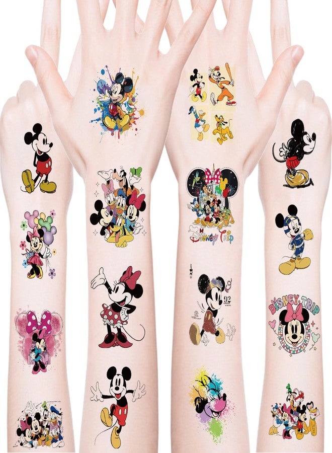 LHST 20Sheets Mickey Mouse Temporary Tattoos Birthday Themed Party Supplies Decoration Favors Cartoon Cute Sticker for Teens Home Activity Prizes Carnival Christmas Rewards (Mickey) - Image 1