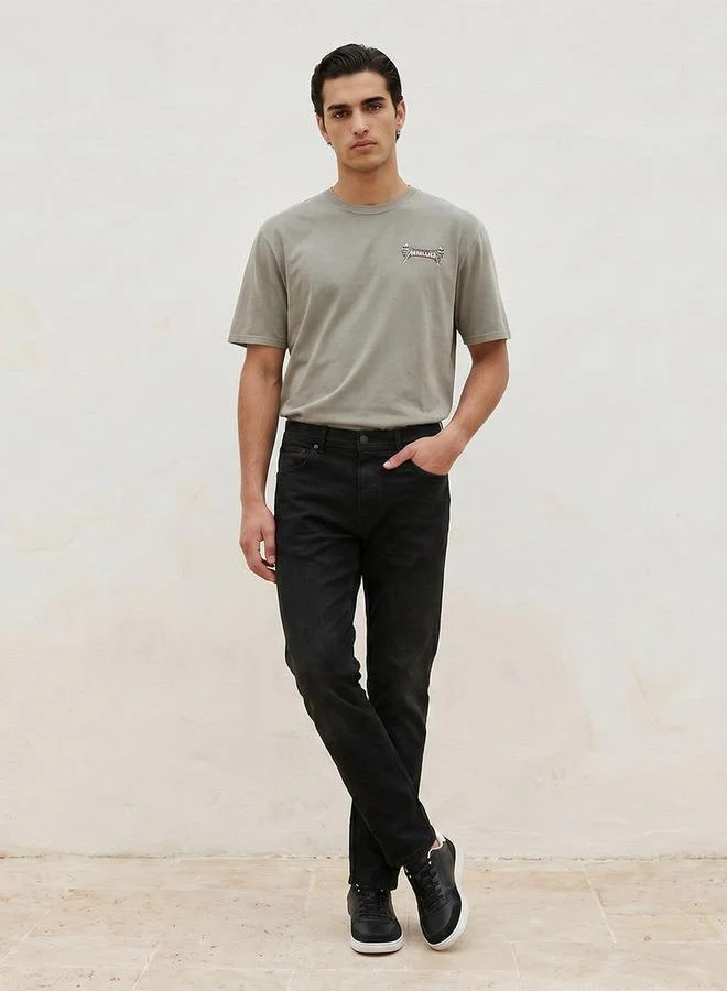 Lee Cooper BLACK Lee Cooper Slim Fit Mid-Rise Jeans for Men | Best Price UAE