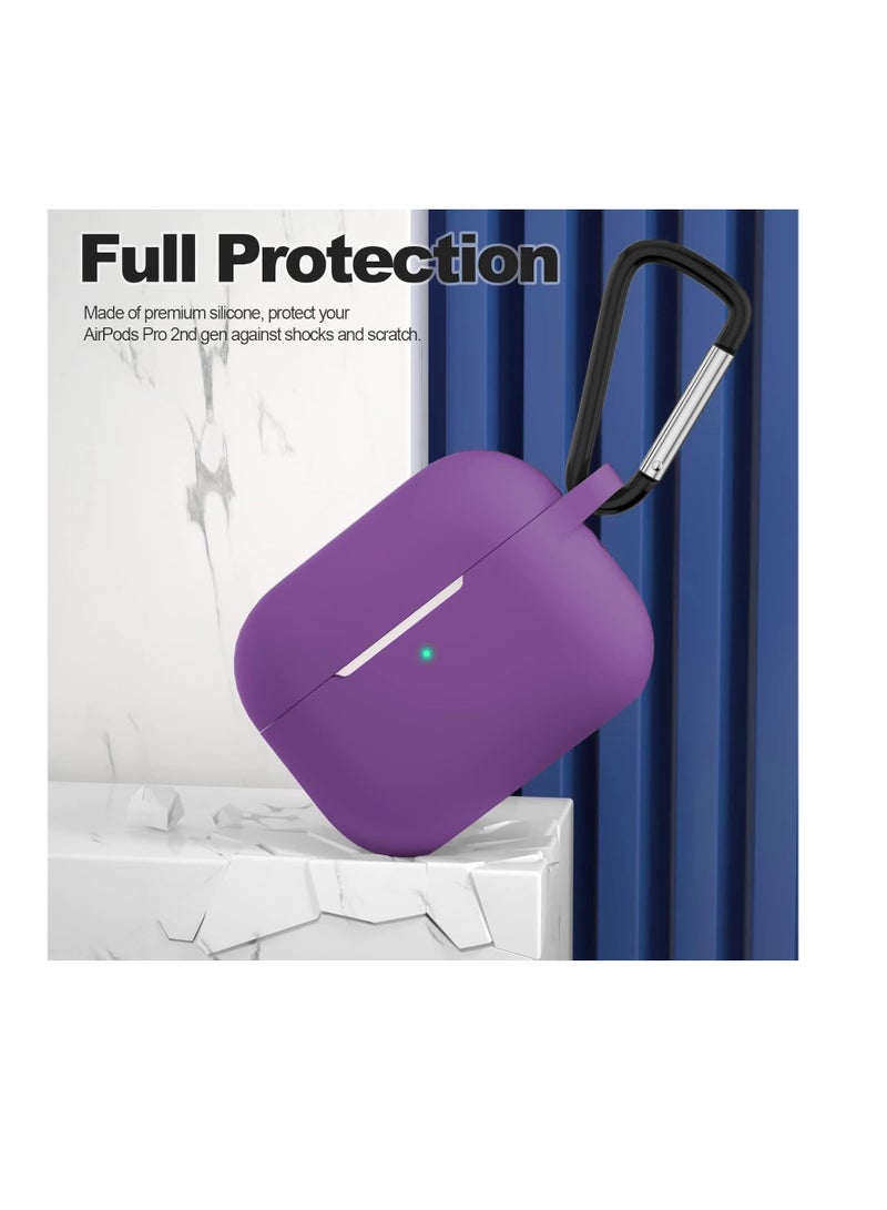 AirPods Pro 2nd Generation Case Cover, Protective Silicone Skin Accessories with Keychain for Women Men for Apple AirPods Pro Gen 2 (2022), Front LED Visible  - Image 2