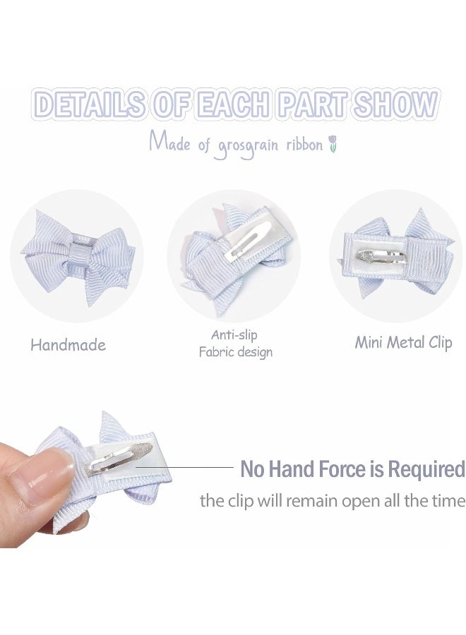 DED 40PCS 1.4" Mini Bow Snap Clips, Baby Girls Grosgrain Ribbon Bows Tiny Hair Clips Fine Hair for Girls Infants Toddlers - Image 2
