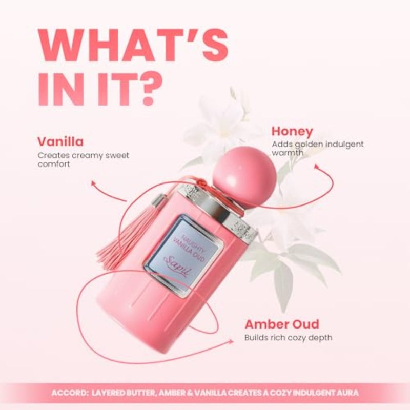 Naughty Vanilla Oud Eau De Parfum 100ml, Affordable Luxury Perfume, Sweet Fragrance with Buttery, Caramel, Liquorice Top Notes, Bold Blend Perfumes for Women - Image 2