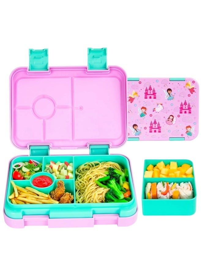 ShebSheb Cute Bento Box with 5/6 Compartments,Leak-Proof Lunch Box for Kids & Toddlers,Removable Lunch Containers for School Sports Travel - Image 1