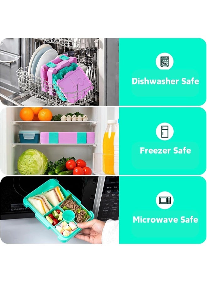ShebSheb Cute Bento Box with 5/6 Compartments,Leak-Proof Lunch Box for Kids & Toddlers,Removable Lunch Containers for School Sports Travel - Image 4