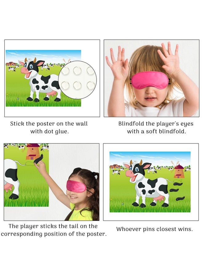 Morcheiong Pin The Tail On The Cow Game With 48Pcs Tails For Farm Party Decorations Kids Birthday Party Favors Western Party Supplies - Image 4