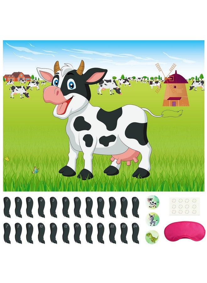 Morcheiong Pin The Tail On The Cow Game With 48Pcs Tails For Farm Party Decorations Kids Birthday Party Favors Western Party Supplies - Image 1