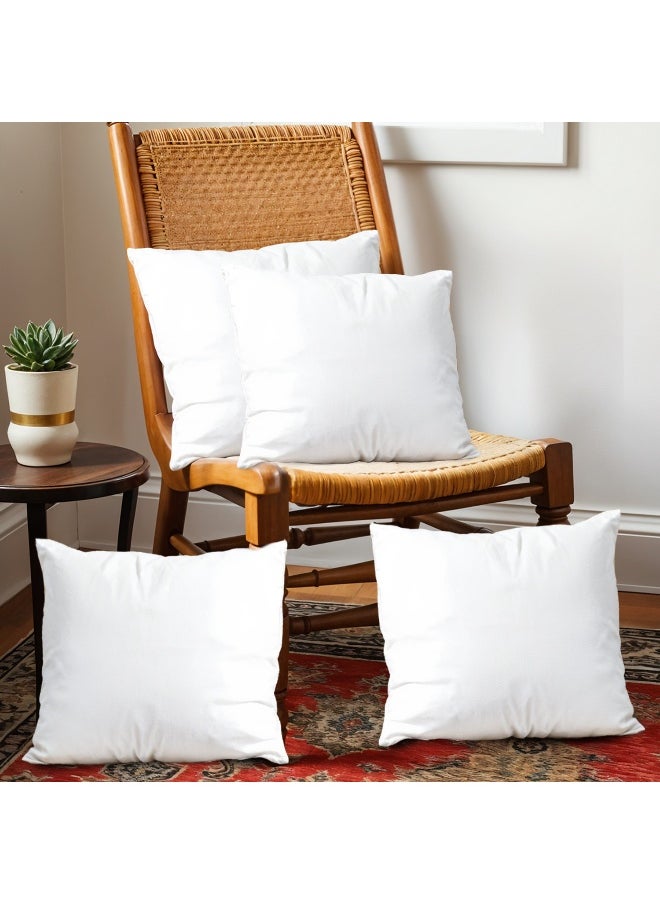 Rest Bedding Throw Pillows Insert Cushion Filler Outer Cover Hd Microfiber Filling 275 Grams Ultra Soft Fiber Size 30X30Cm , 12X12Inch Cushion Inserts Home Decor White (Pack Of 4)  - Image 1