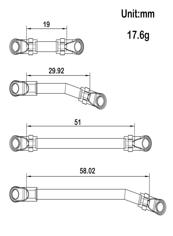 MEUS RACING مجموعة وصلات هيكل عالية الخلوص ووصلات توجيه من MEUS Racing SCX24 لسيارة Axial 1/24 SCX24 Deadbolt AXI90081 B17 AXI00004 RC Crawler (مصنوعة من سبائك الألومنيوم) - Image 2
