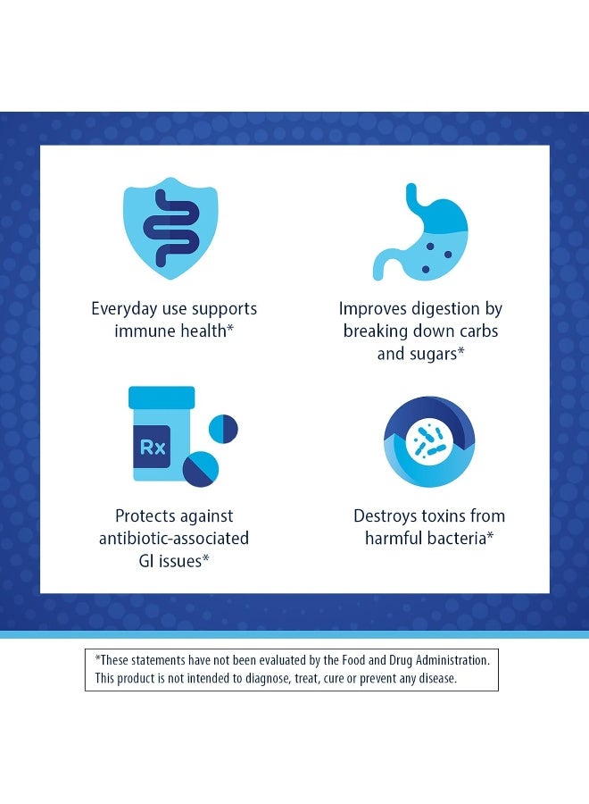 Florastor Daily Probiotic Supplement For Women And Men, Proven To Support Digestive Health, Saccharomyces Boulardii Cncm I-745 (100 Capsules) - Image 3