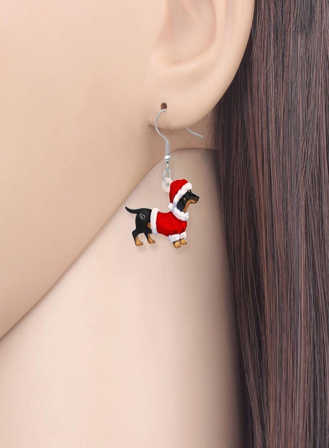 Bonsny Acrylic Drop Dangle Christmas Gifts Dog Puppy Doggy Earrings Ornaments Decorations Jewelry For Women Accessories (Dachshund) - Image 2