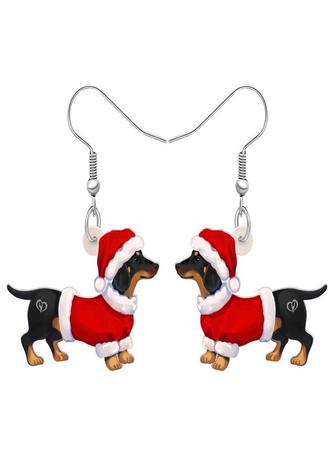 Bonsny Acrylic Drop Dangle Christmas Gifts Dog Puppy Doggy Earrings Ornaments Decorations Jewelry For Women Accessories (Dachshund) - Image 1