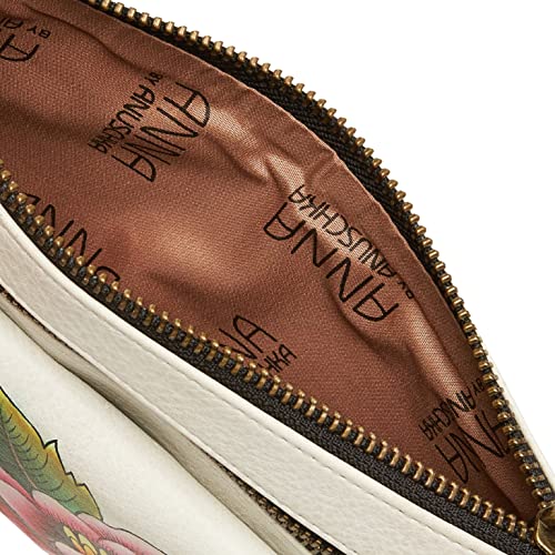 Anna by Anuschka Hand-Painted Genuine Leather Wristlet Organizer Wallet - Peony Ivory - Image 5