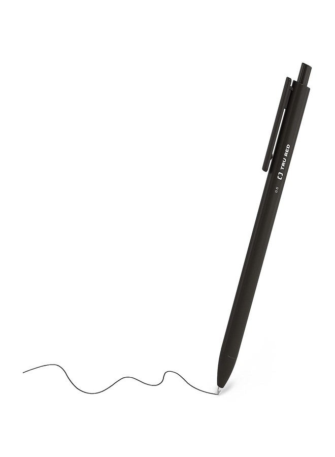 TRU RED Retractable Gel Pens, Fine Point 0.5mm, Black Ink, 24 Pack - Quick‑Dry Pens for Precise Office Writing - Image 3
