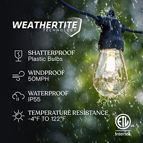 Brightech Ambience Pro USB Powered String Lights - 24 Ft Commercial Grade Waterproof String Lights, Outdoor Shatterproof Patio Lights for Camping, Christmas, Backyard, Porch - 1W LED Soft White Light - Image 2
