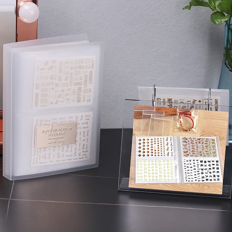 Nail Art Sticker Decals Holder Storage Organizer Display Book Collecting Album 80 Slots Empty Storage Holder Easy Photo Album Manicure Nail Art Tools