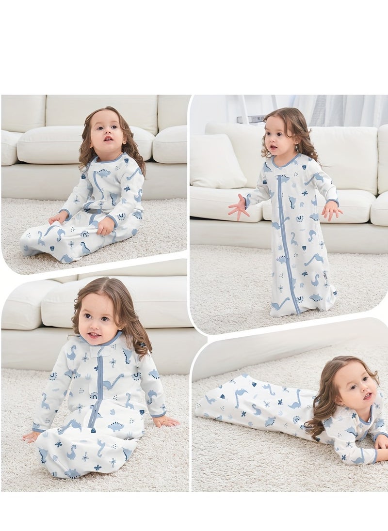 Miracle Baby - 0.5Tog Baby Sleeping Bags 100% Cotton for Newborn Baby Swaddle Wrap Long Sleeves Kids Sleeping Sack 0-18M - Image 1