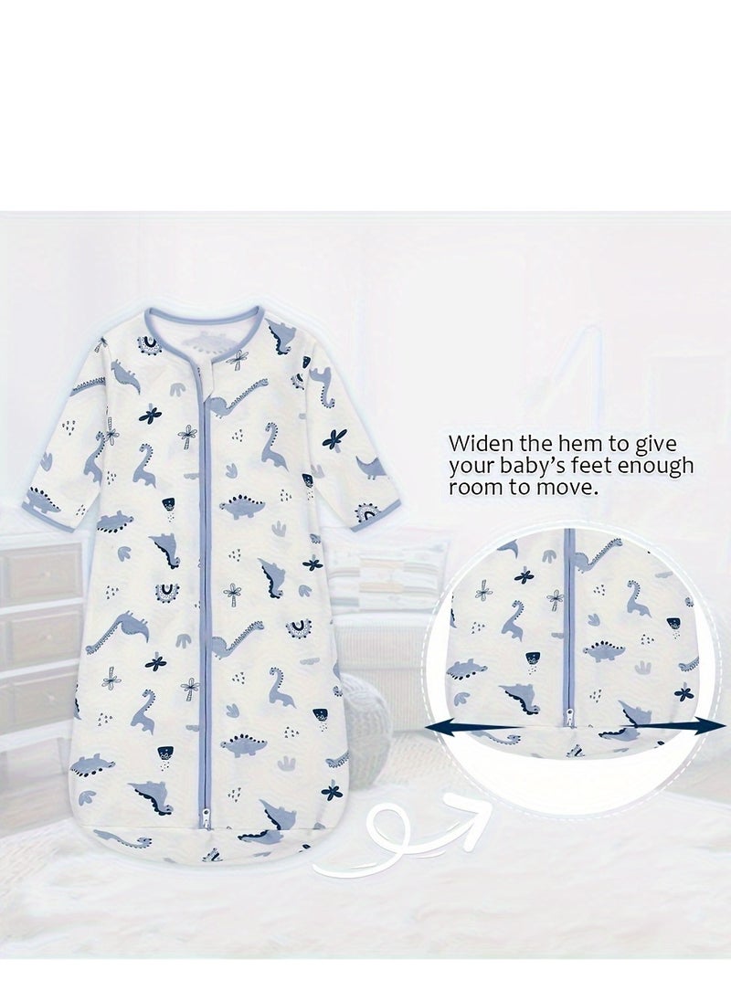 Miracle Baby - 0.5Tog Baby Sleeping Bags 100% Cotton for Newborn Baby Swaddle Wrap Long Sleeves Kids Sleeping Sack 0-18M - Image 1