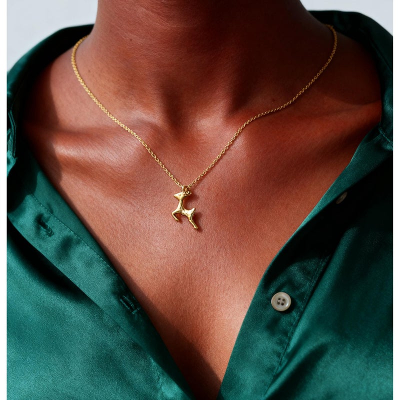 Baydurcan Charm Necklace for Women Elk Pendant Deer Necklace for Women (Deer Gifts) - Image 2