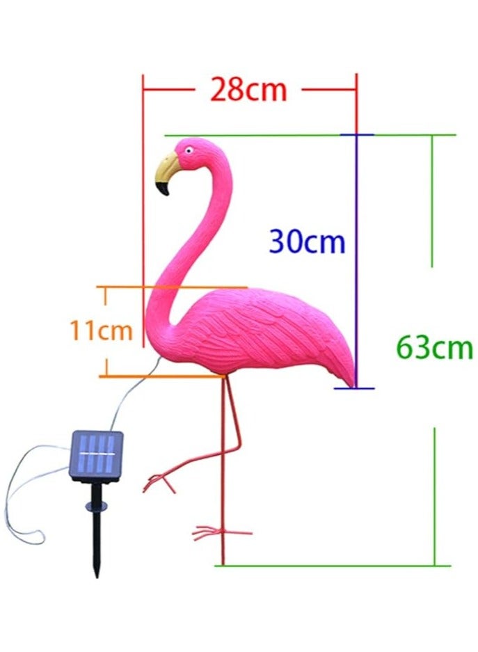 ديكور حديقة خارجي على شكل فلامنغو شمسي كبير مع ضوء LED للحيوانات - Image 5
