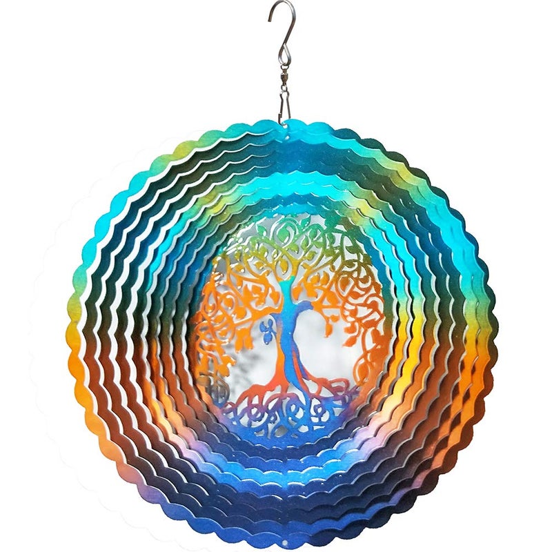 FONMY Stainless Steel Wind Spinner Worth Gifts Indoor Outdoor Garden Decoration Crafts Ornaments 12Inch Multi Color Life Tree Wind Spinners - Image 3