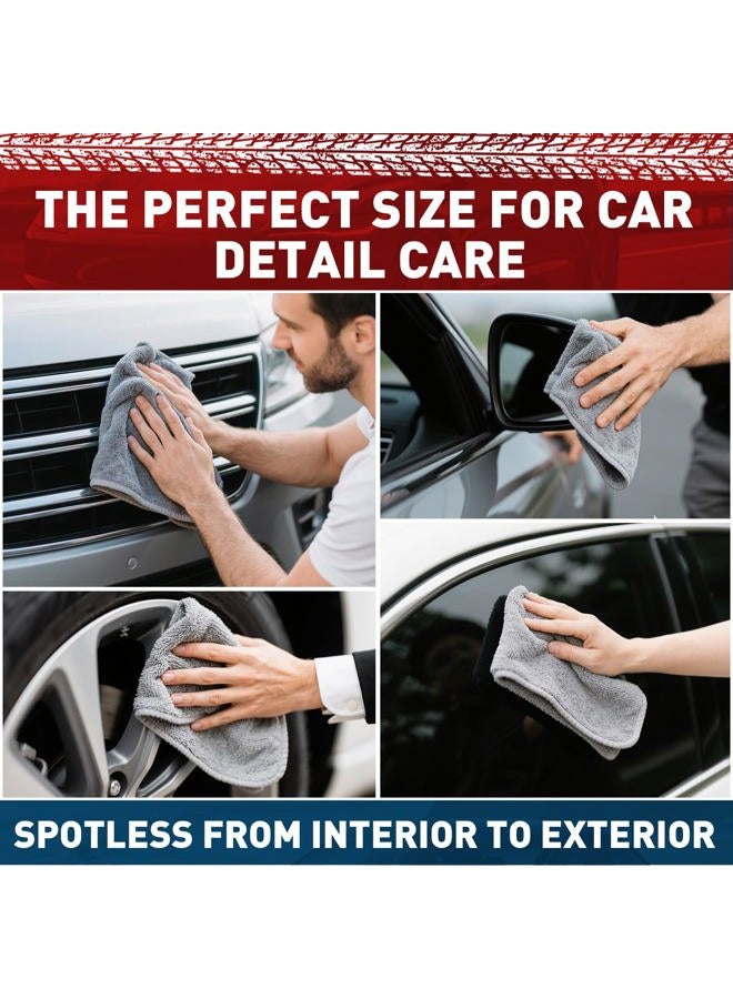TEAWOO Microfiber Cleaning Cloths 50 Pack, Grey Microfiber Towels for Cars, Ultra Absorbent Wash Cloths, Lint-Free Streak-Free Microfiber Towels Bulk for Car, House, Kitchen, and Window, 12x12 inches - Image 5