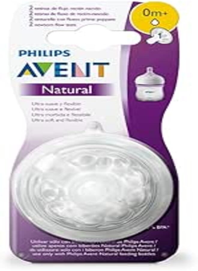 Avent Avent Natural Nipples for New Born, 0+ Months (Pack of 2) 