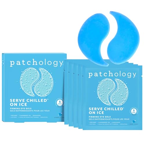Patchology Iced Cooling Under Eye Mask Patches with Peptides Cloudberry Oil and Bakuchiol Cool eye gels to firm skin and soothe reduce fine lines and under eye bags 5 Pair