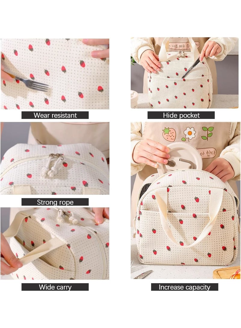 SYOSI حقيبة غداء معزولة للنساء، حقيبة تبريد كبيرة مقاومة للتسرب مع صندوق غداء ناعم قابل لإعادة الاستخدام، حقيبة تبريد محمولة متينة للعمل، المدرسة، النزهات، السفر والشاطئ - Image 2