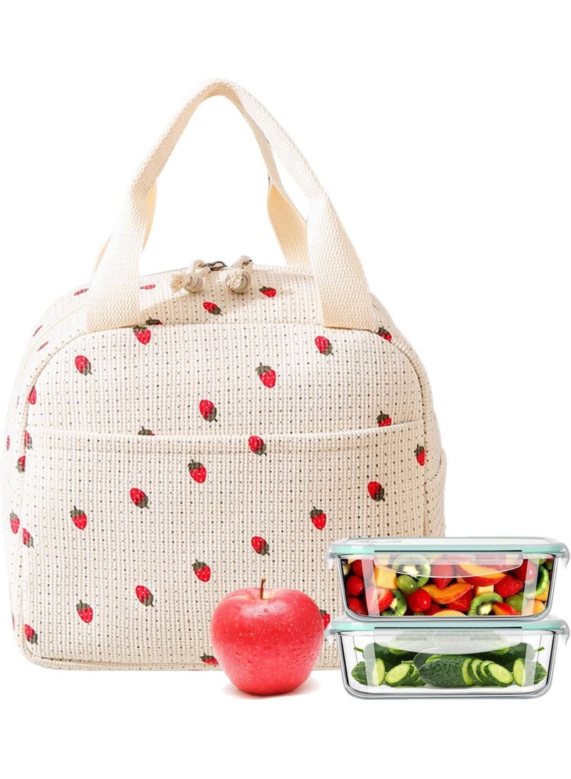 SYOSI حقيبة غداء معزولة للنساء، حقيبة تبريد كبيرة مقاومة للتسرب مع صندوق غداء ناعم قابل لإعادة الاستخدام، حقيبة تبريد محمولة متينة للعمل، المدرسة، النزهات، السفر والشاطئ - Image 1