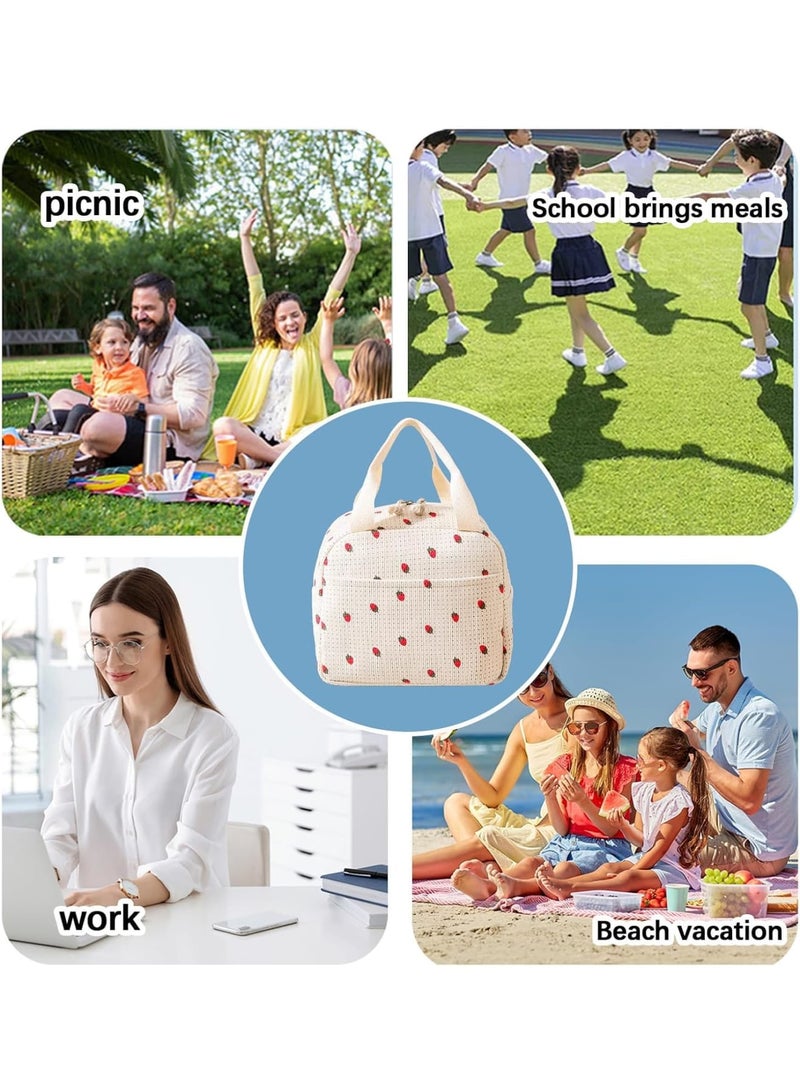 SYOSI حقيبة غداء معزولة للنساء، حقيبة تبريد كبيرة مقاومة للتسرب مع صندوق غداء ناعم قابل لإعادة الاستخدام، حقيبة تبريد محمولة متينة للعمل، المدرسة، النزهات، السفر والشاطئ - Image 5