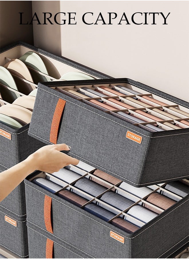 Arabest 3pcs Wardrobe Clothes Organizer Sock Underwear Drawer Organizer Dividers Cell Foldable Fabric Dresser Closet Organizers and Storage Bins for Clothing, Baby Clothes, Bra, Panty, Scarf, Ties, Scarves  - Image 5