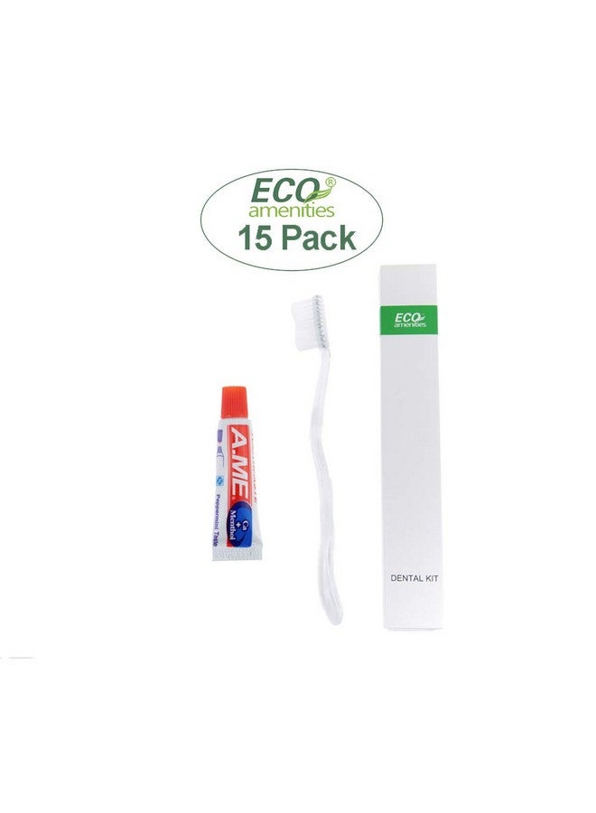 ECO Amenities 4-Piece All-In-Kit Travel Size Toiletries 60Pcs (15 Toiletry Kits) Hotel Soap, Body Lotion, Mini Size Shampoo And Conditioner 2 In 1 And Disposable Travel Toothbrush Set With Toothpaste - Image 2