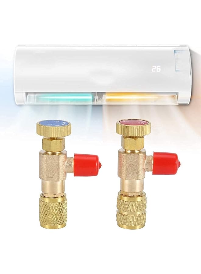 X spring Spring Refrigerant Valve, 2 Pcs R12 R22 R410A Charging Adapters, 1/4 "Male To 1/4" Female And 1/4 "Male To 5/16" Female Dual Size Ball Valves For Ac Manifold Gauges, Refrigeration Tools - Image 2
