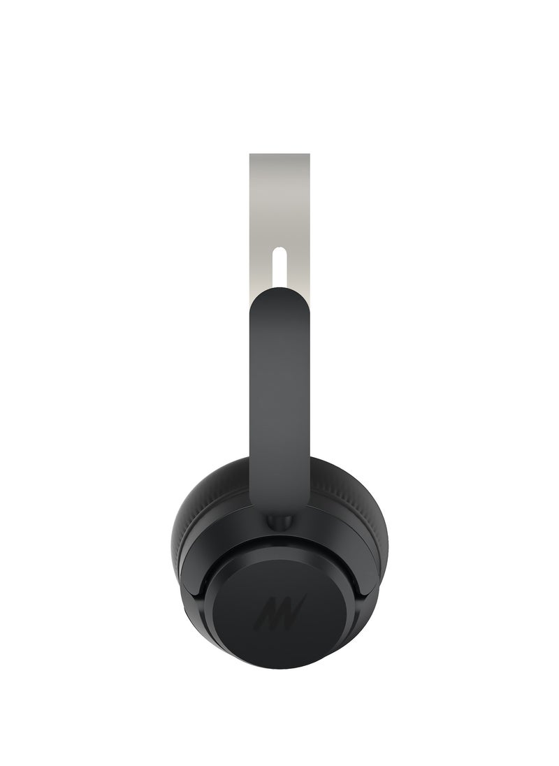 Mezone - Lukas Active Noise Cancelling Headphones, Wireless Bluetooth On-Ear Headphone with Mic, Deep Bass, Up to 40H Playtime, Type C Charging & Adjustable Headband Base, Space Grey - Image 1
