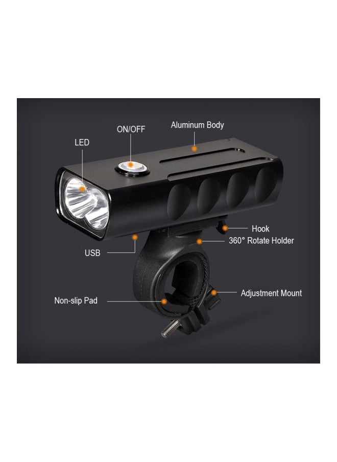 NIBEMINENT Rechargeable LED Flashlight For Bicycle Black 11.0x6.5x5centimeter  - Image 4