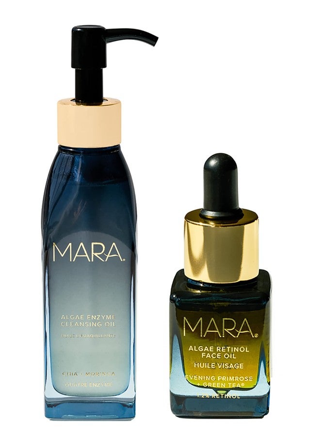 MARA - Algae Enzyme Cleansing Oil + Algae Retinol Face Oil VALUE Bundle | Clean, Non-Toxic, Plant-Based Skin Care - Image 1
