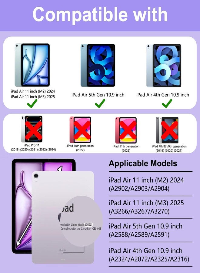 MePadKey Touchpad Keyboard Case for iPad Air 11 inch M3 2025/M2 2024 7th/6th Generation, 360 Rotation Cover with Wireless Backlit Detachable Keypad for Air 10.9" 5th 4th 4 5 6 7 Gen, Purple - Image 2