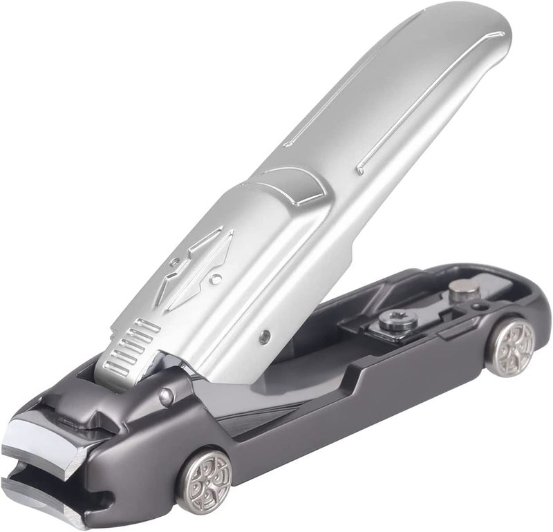 Ritmo Car Nail Cutter for Men Toe Nail Cutter for Thick Nails Cutting Clipper Trimmer for Women Wide Opening Sharp Saw Stainless Steel Large Nail Clipper Curved Blade Silver Black - Image 1