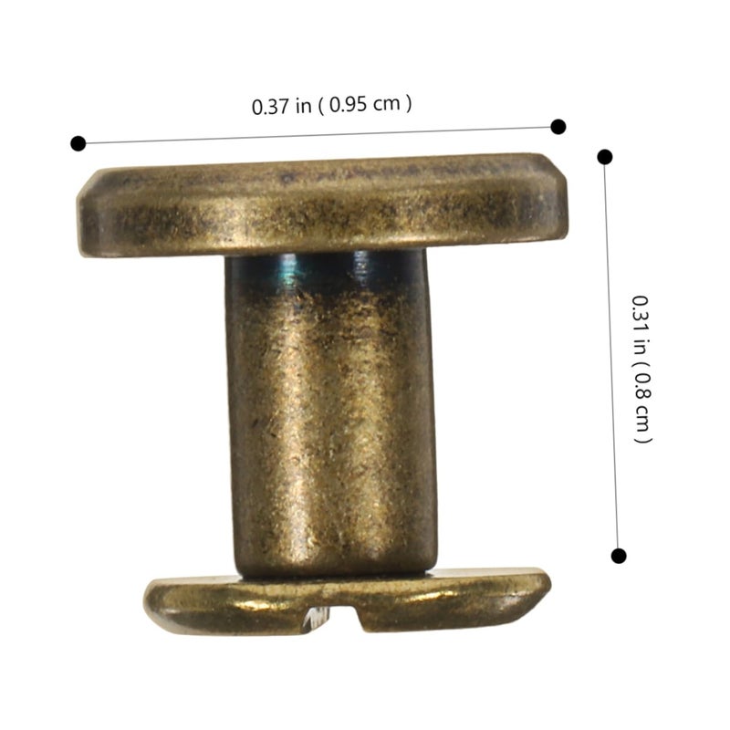 10Pcs Antique Finish Round Flat Head Rivets For Leathercraft Bookbinding DIY Bag Repair - Image 3