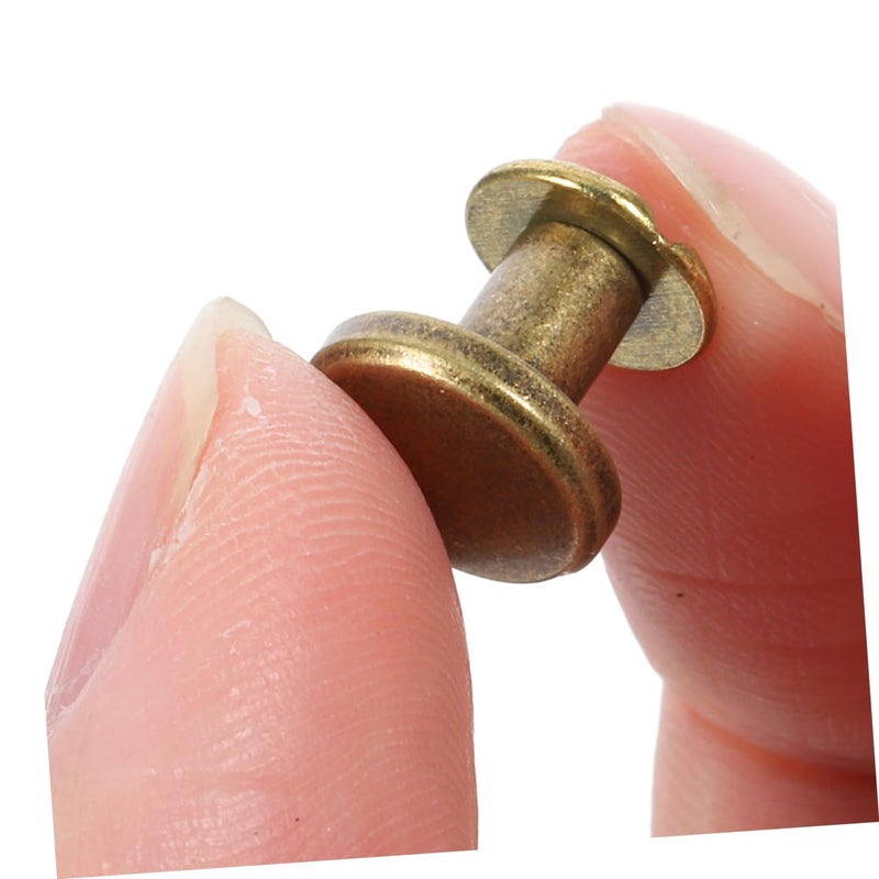 10Pcs Antique Finish Round Flat Head Rivets For Leathercraft Bookbinding DIY Bag Repair - Image 4