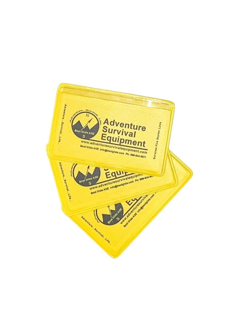 Best Glide ASE Best Glide ASE Credit Card Size Fresnel Lens Fire Starter and Magnifier Lenses 3 Pack  Yellow 