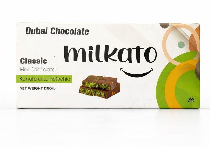 ميلكاتو بار شيكولاتة بالحليب بالكنافة و فستق 160 جرام - Image 1