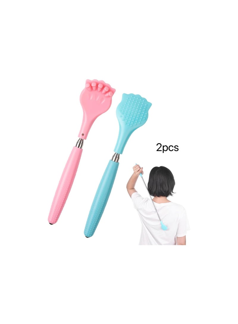 2Pcs Back Scratchers, Portable Expandable Back Scratchers, Non-Slip Handheld Massager, with Telescopic Handle for Tickling Massage of Head, Back, Legs - Image 1