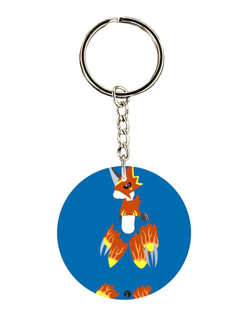 Anime Digimon Double Side Printed Keychain