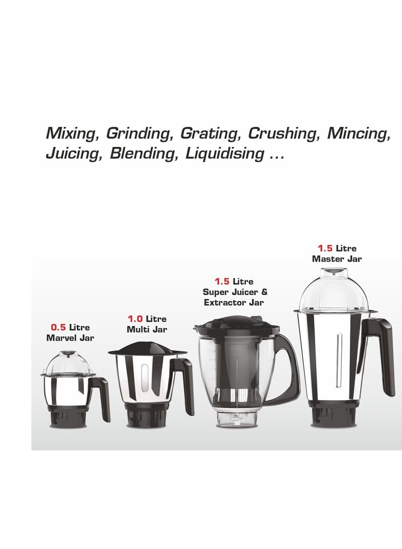 VIDIEM Vidiem mixer grinder 618 A VSTAR 1000 watt (Black) with three leakproof jars and 1 juicer mixer grinder, self-lock for wet and dry spices, chutneys and curries  - Image 3