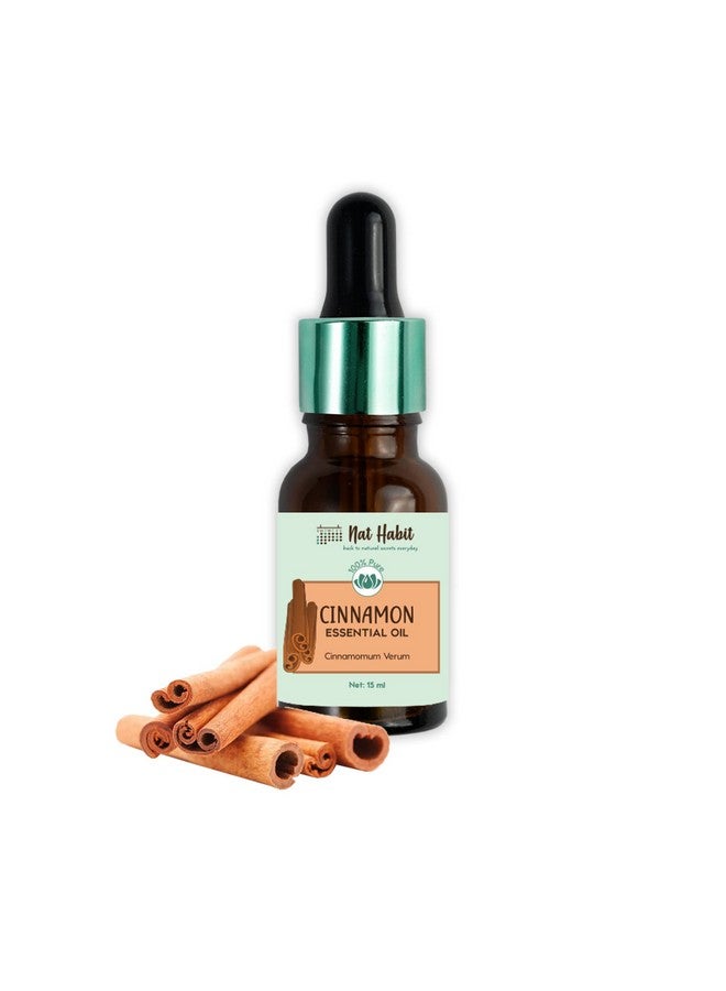 Nat Habit Pure Cinnamon Essential Oil Therapeutic Grade, Steam Distilled | Acne, Blemishes, Detan, Pigmentation, Anti-Aging | Aromatherapy, Diffuser Oil, 15Ml - Image 1
